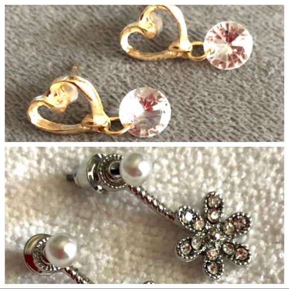 Jewelry - Bundle Costume Studs Post Earrings Silver Gold